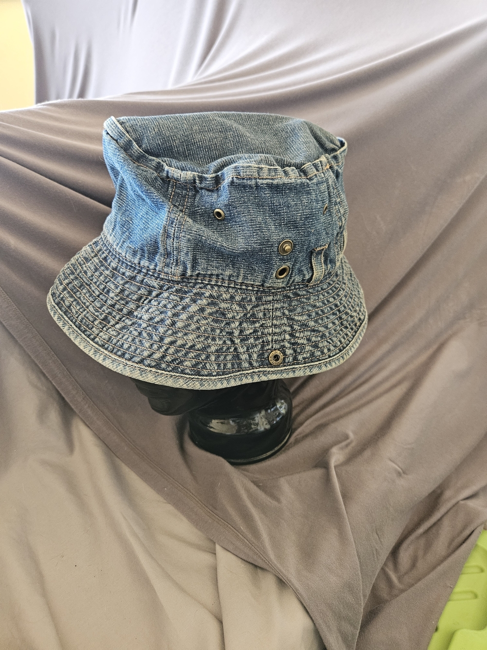 Light Wash Denim Bucket Hat - Casual Women’s Accessory